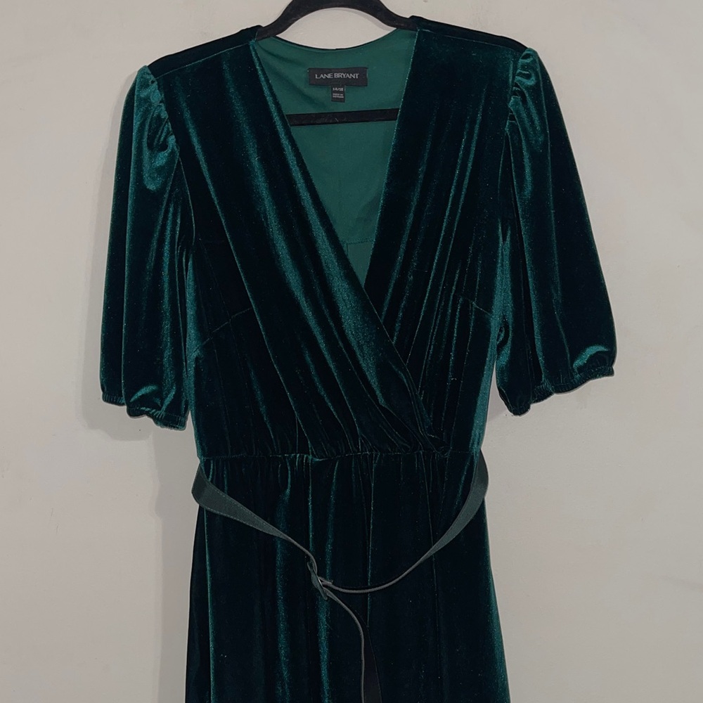Lane Bryant  Velour Crossover Fit & Flare Dress 14/16 - Picture 5 of 10
